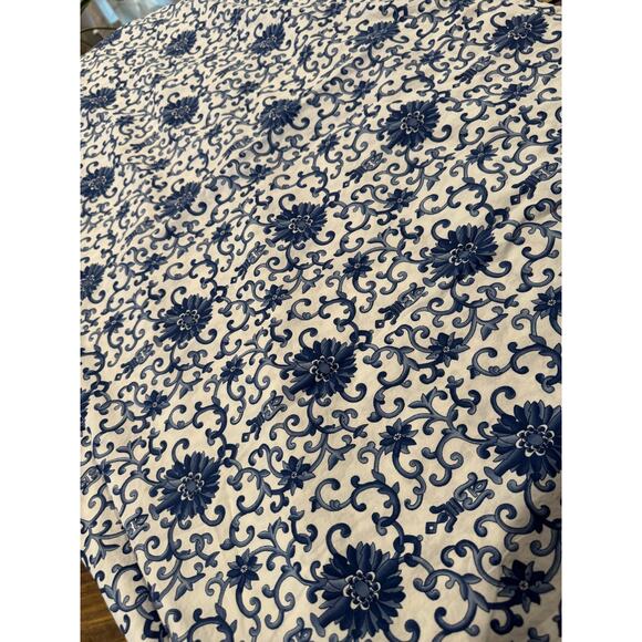 Ralph Lauren Porcelain Rosette QUEEN Flat Sheet Blue EUC - Picture 4 of 7